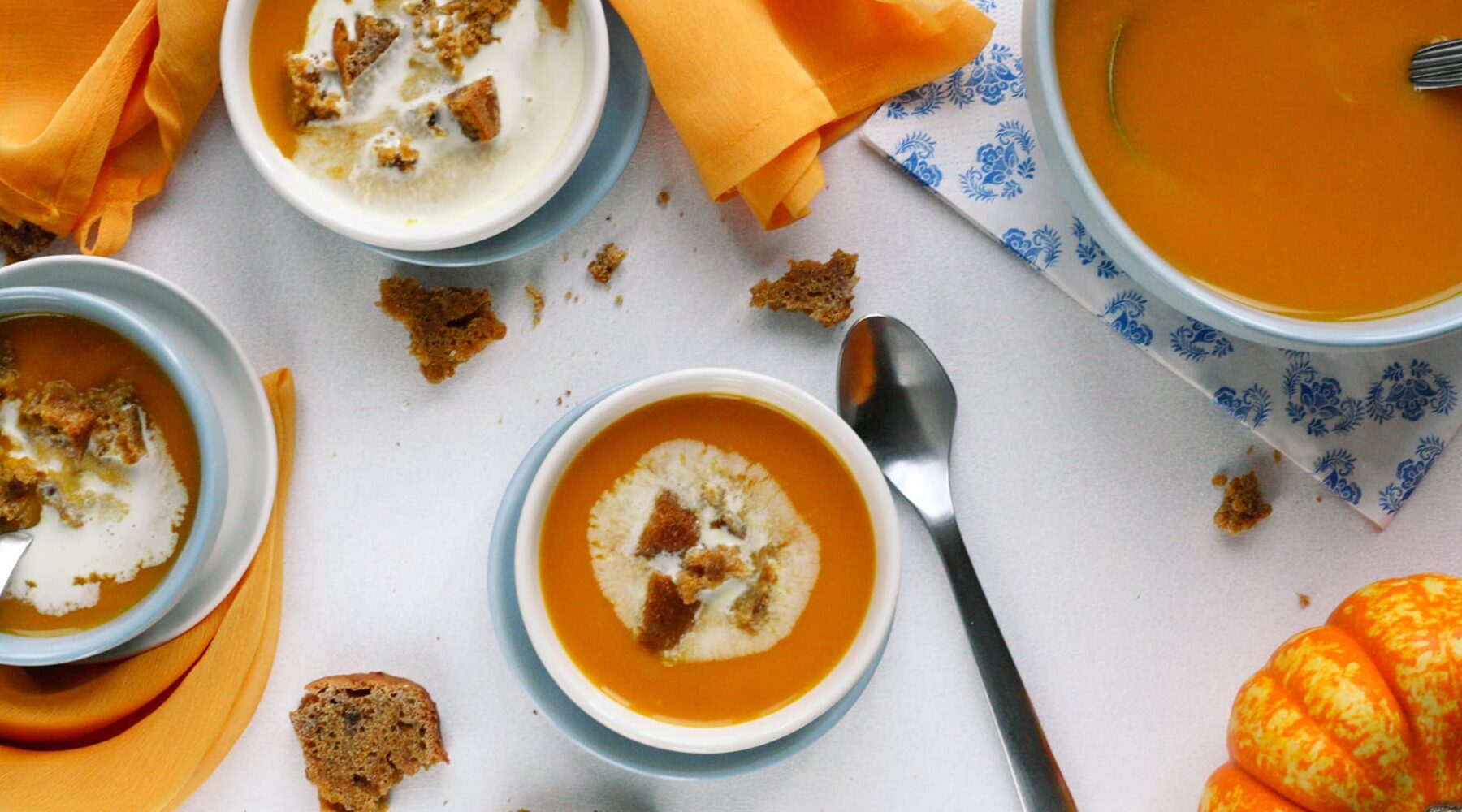 Soupe de courge grillée