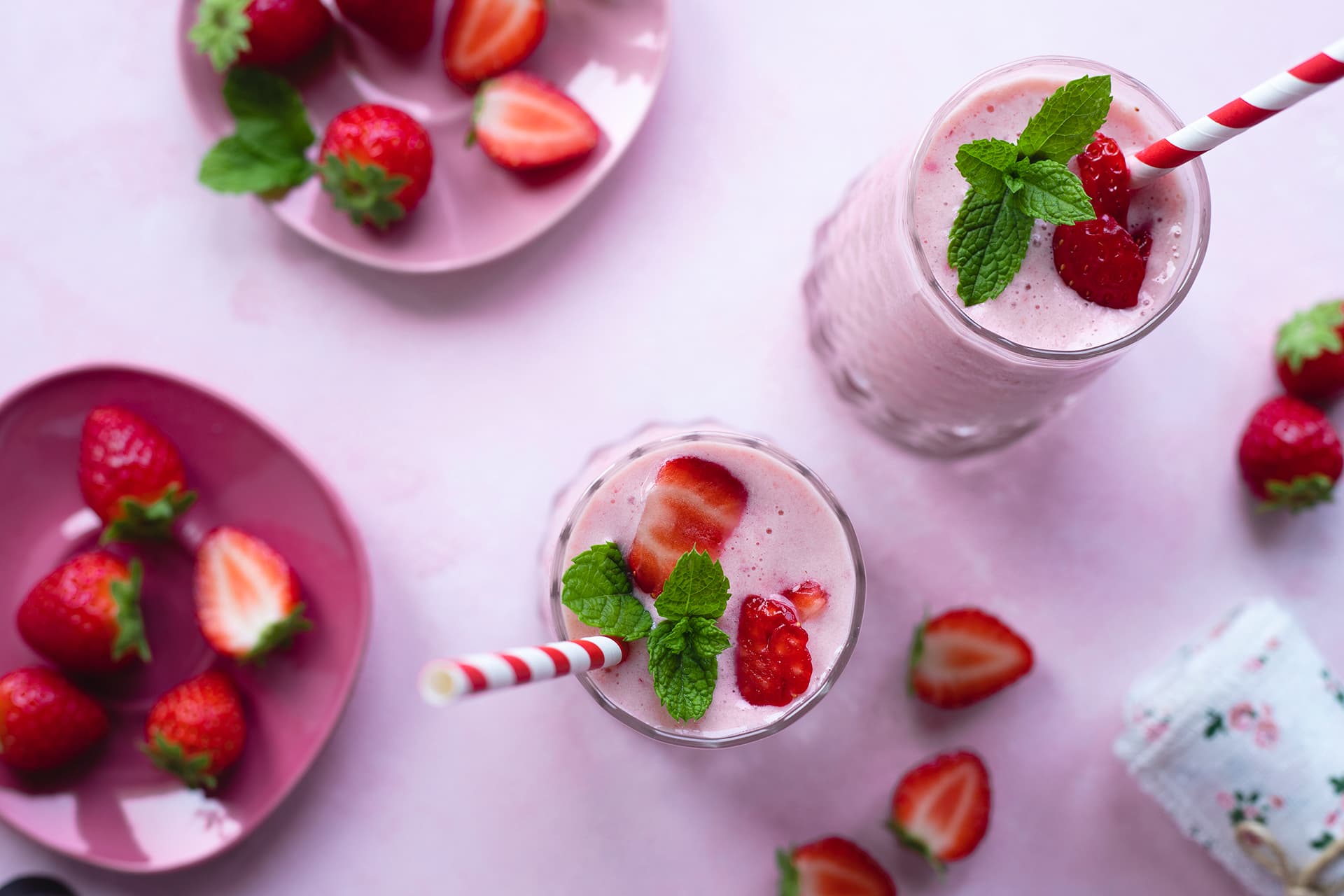 Milkshake fraise banane