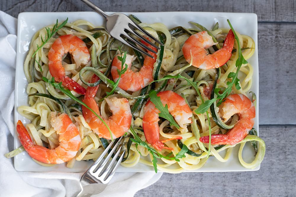 Duo de spaghetti aux crevettes