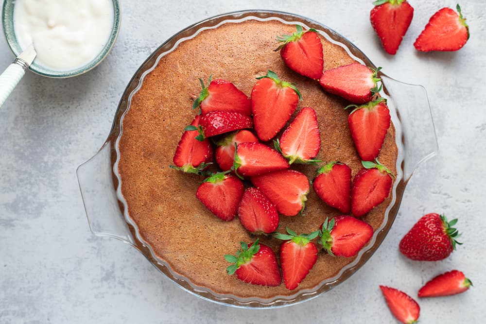 Pancake géant protéiné aux fraises