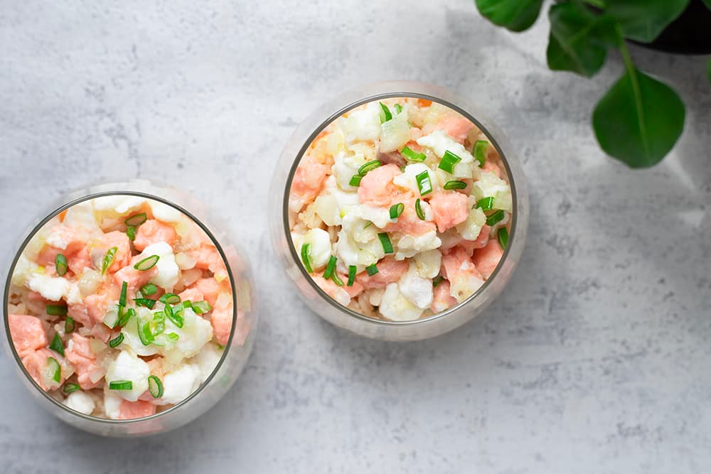 Tartare de poisson bicolore