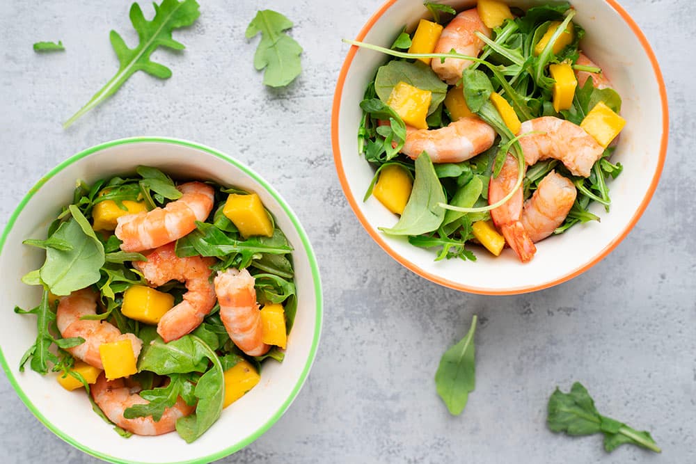 Salade de crevettes mangue avocat