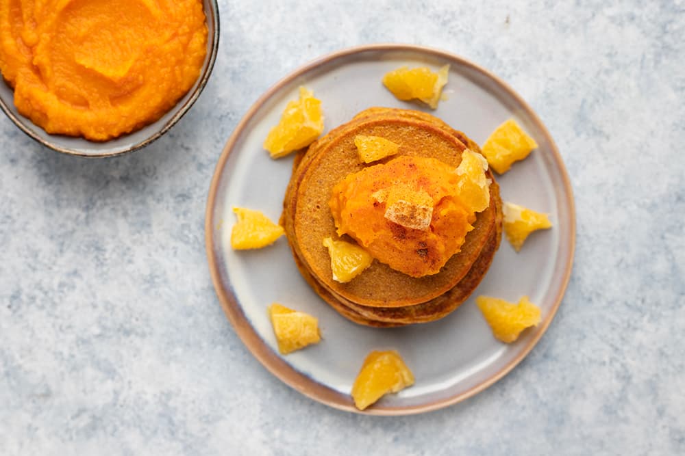 Pumpkin pancakes à la confiture de potimarron et d'orange