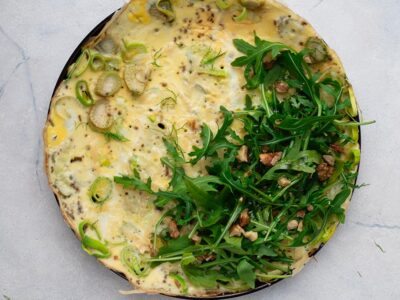 Omelette poireau fenouil