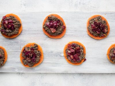 Toasts de patate douce aux champignons