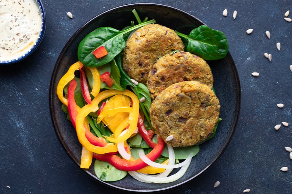 Bowl aux burgers de pois chiches